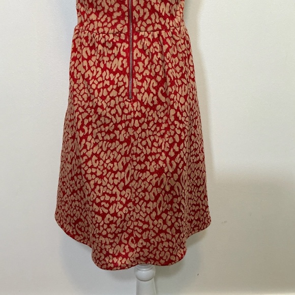 Maeve Anthropologie Red Textured Jacquard Fit & Flare Dress Size XS - Picture 8 of 11